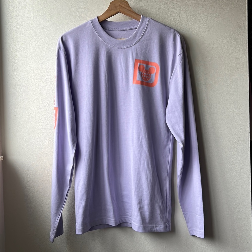 Walt Disney Lavender and Coral Women’s Long Sleeve Tee Size Small